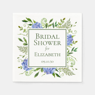Blue Hydrangeas Bridal Shower Napkin