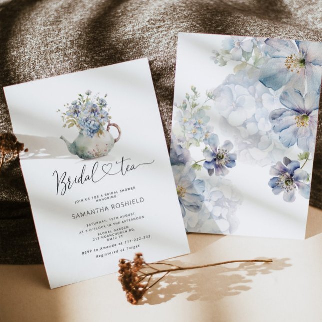 Blue Hydrangeas bridal tea bridal shower Invitation (Creator Uploaded)