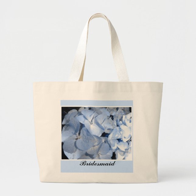 Blue Hydrangeas - Bridesmaid Large Tote Bag (Front)