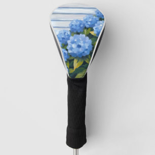Blue Hydrangeas Bushes Floral Painting Golf Head Cover