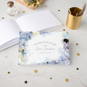 Blue Hydrangeas Celebration of Life Memorial Guest Book