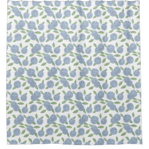 Blue Hydrangeas Classic Coastal New England Shower Curtain