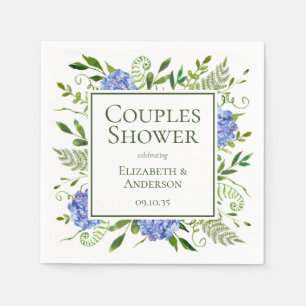 Blue Hydrangeas Couples Shower Napkin