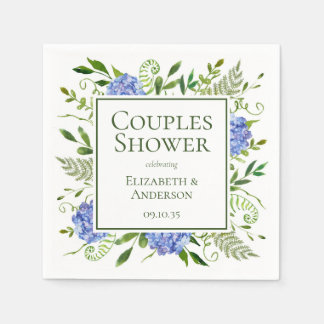 Blue Hydrangeas Couples Shower Napkin