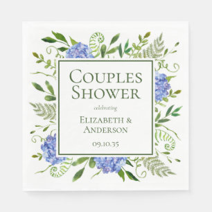 Blue Hydrangeas Couples Shower Napkin