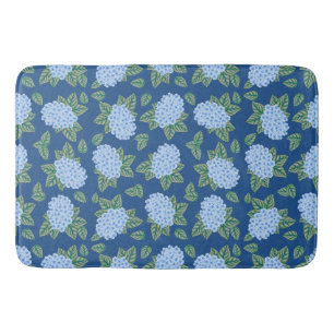 Blue Hydrangeas Custom Bath Mat