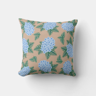 Blue Hydrangeas Custom Throw Pillow