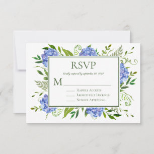 Blue Hydrangeas Engagement Party  RSVP Card