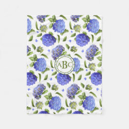 Blue Hydrangeas Fleece Blanket