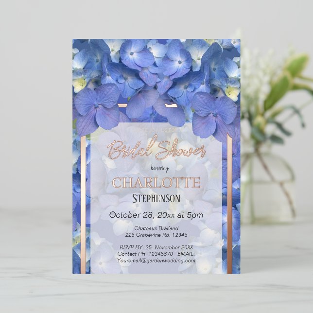 Blue Hydrangeas Floral Bridal Shower (Standing Front)