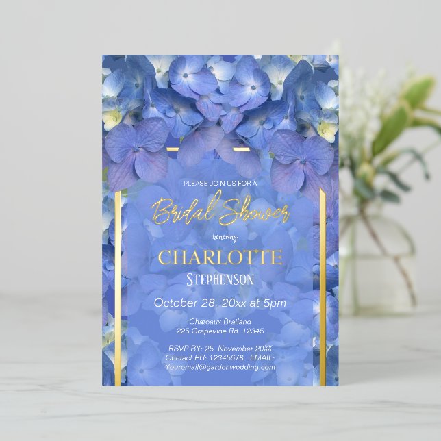 Blue Hydrangeas Floral Bridal Shower (Standing Front)