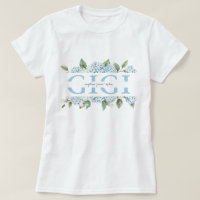Blue Hydrangeas Floral Grandkids' Names Gigi Gift