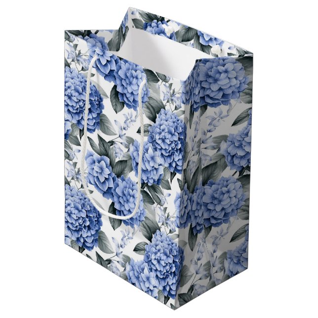 Blue Hydrangeas Gift Bag (Front Angled)