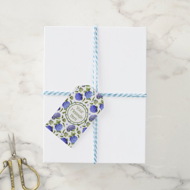 Blue Hydrangeas Gift Tags (With Twine)