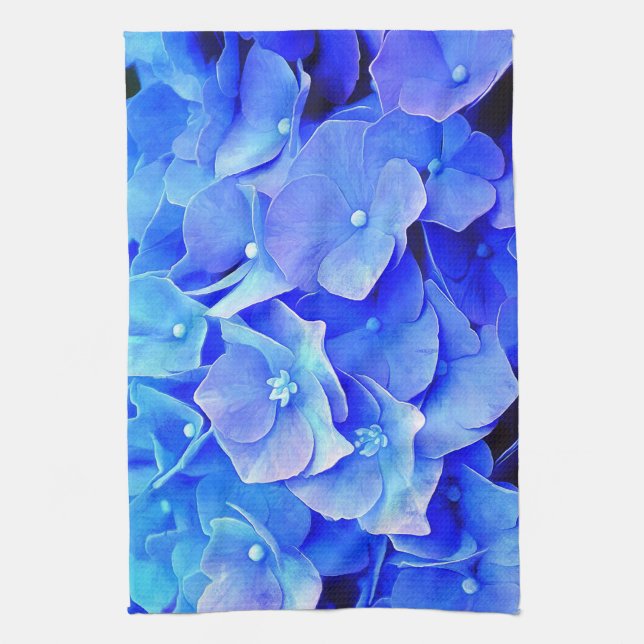 Blue Hydrangeas Kitchen Towel (Vertical)