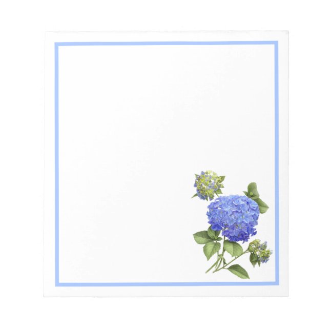 Blue Hydrangeas Notepad (Front)