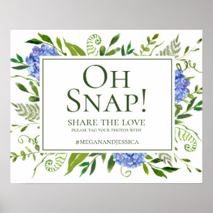 Blue Hydrangeas Oh Snap Poster