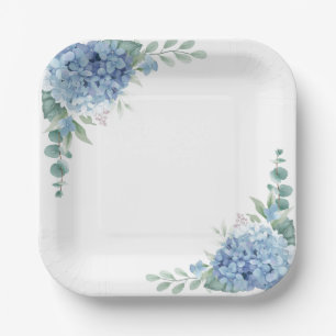 Blue Hydrangeas Paper Plates