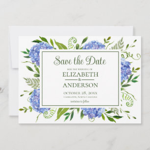 Blue Hydrangeas Photo Save The Date