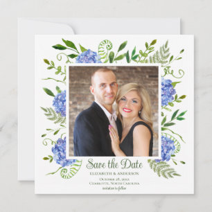 Blue Hydrangeas Photo Save The Date