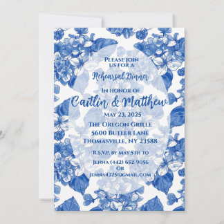 Blue Hydrangeas Rehearsal Dinner Invitation