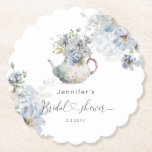 Blue Hydrangeas tea party bridal shower Paper Coaster<br><div class="desc">Blue Hydrangeas tea party bridal shower Paper Coaster
Matching items available.</div>