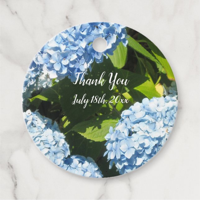 Blue Hydrangeas Thank You Favour Tags (Front)