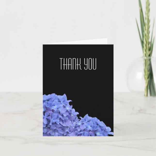 Blue Hydrangeas Thank You Note Card (Front)