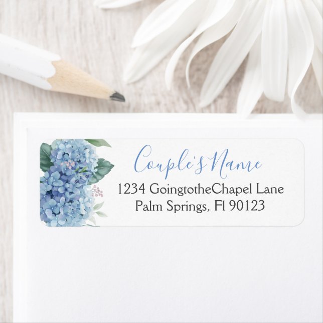 Blue Hydrangeas Watercolor Floral Wedding (Insitu)