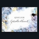 Blue Hydrangeas Watercolor Wedding Advice Cards<br><div class="desc">Have your guests share their words of wisdom with the newlywed couple with the elegant Blue Hydrangea Flowers Watercolor Wedding Advice Cards. These classy custom flowery marriage advice cards feature a digitally watercolor painted close up floral photograph of blue hydrangea flower blossoms with a white background. Perfect inspiration for a...</div>