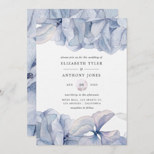 Blue Hydrangeas Wedding Invitation