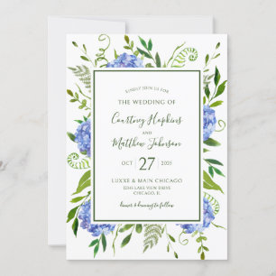 Blue Hydrangeas Wedding Invitation