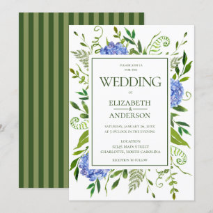 Blue Hydrangeas Wedding Invitation