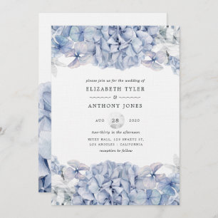 Blue Hydrangeas Wedding Invitation