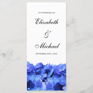 Blue Hydrangeas Wedding Program Programme