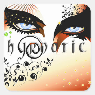 Blue Hypnotic Eyes Make Up Square Sticker