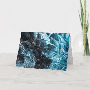 Blue Ice Abstract In Ice Cave Card