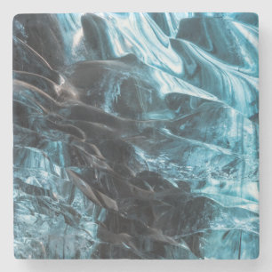 Blue Ice Abstract In Ice Cave Stone Coaster