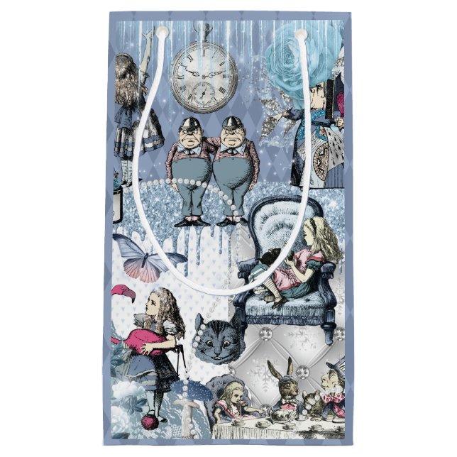 Blue Ice Alice in Wonderland Cute Small Gift Bag (Front)