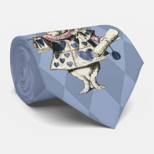 Blue Ice Alice in Wonderland Rabbit Tie