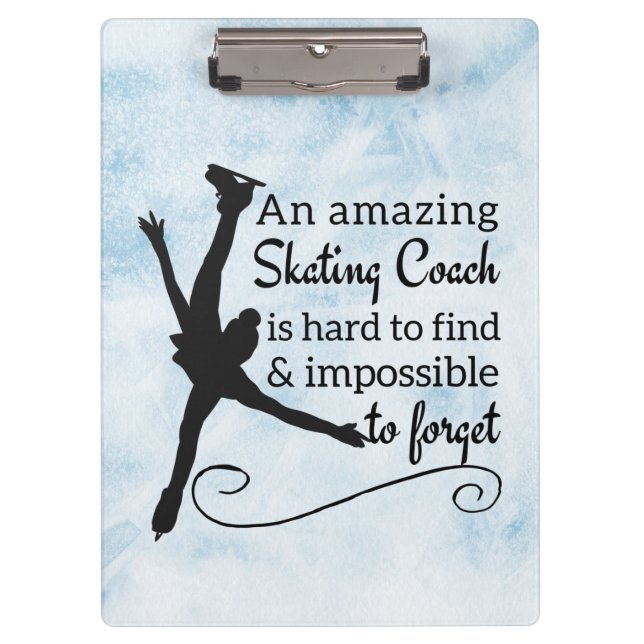 Blue ice amazing Figure skating coach Clipboard (Front)