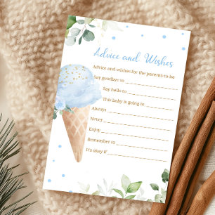 Blue Ice Cream Baby Shower Advice and Wishes Game