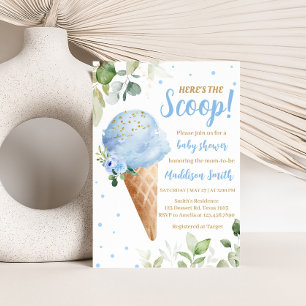 Blue Ice Cream Baby Shower Invitation