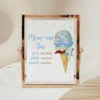 Blue Ice Cream Baby Shower Mum Osa Bar