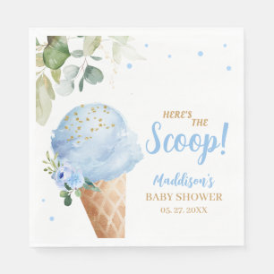 Blue Ice Cream Baby Shower Napkin