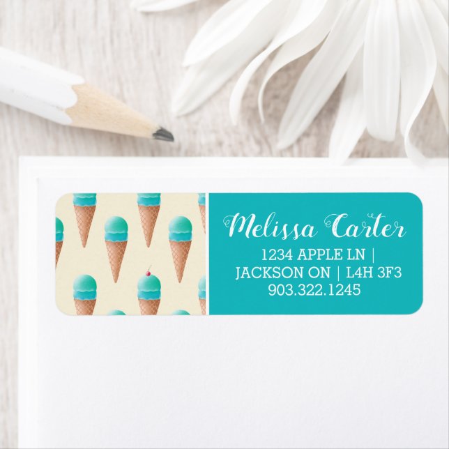 Blue Ice Cream Cone Pattern, Light Yellow (Insitu)
