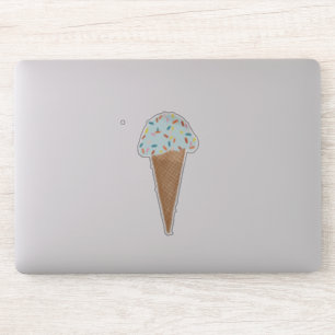 Blue  Ice Cream Cone with Sprinkles Illustration