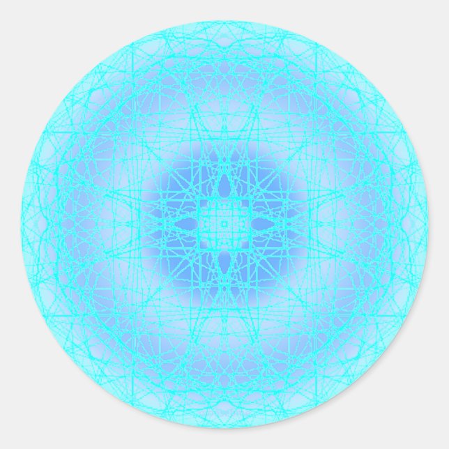Blue Ice Cross Ball   Classic Round Sticker (Front)
