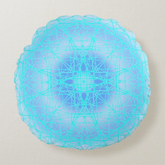 Blue Ice Cross Ball   Round Cushion (Front)