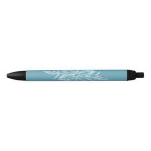 Blue Ice Crystal Black Ink Pen